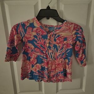 Lilly Pulitzer Girls Mini Palmetto Pink Tunic Top Sz small great condition